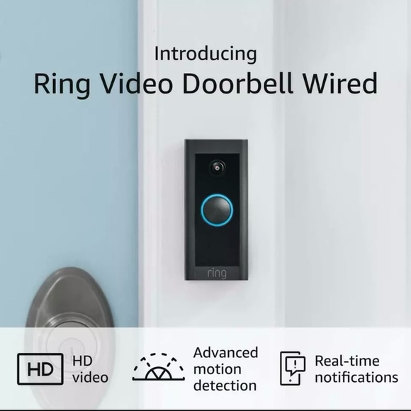 New Ring Video Doorbell Wired - Black - Picture 2 of 7